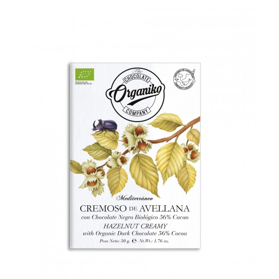 Cremoso de avellana con chocolate negro 56 % cacao BIO 50 g