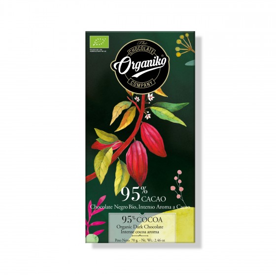 Chocolate negro 95% cacao intenso aroma a cacao BIO 70 g