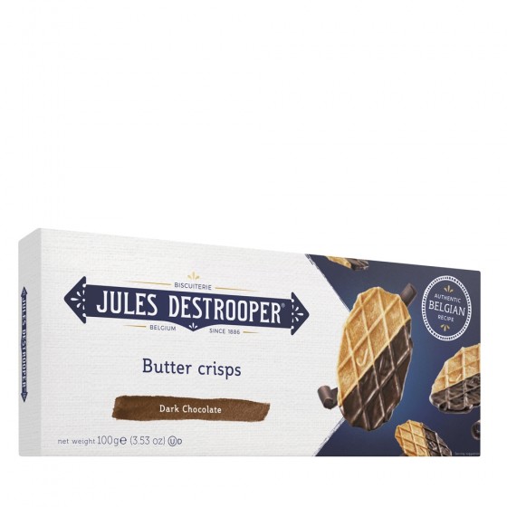 Biscuits de mantequilla recubiertas con chocolate negro belga 100 g