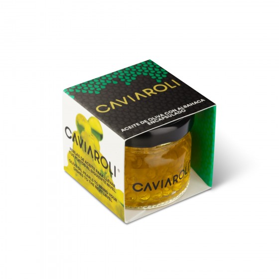 Esferas gelificadas de aceite de oliva virgen extra y albahaca 20 g