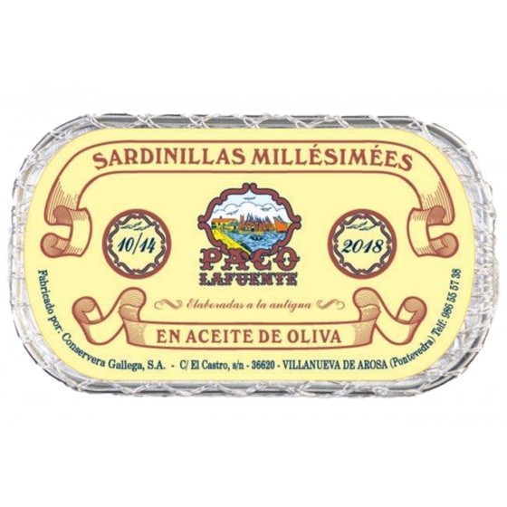 Sardinas Millésimées en aceite de oliva 2018 - 10/14 pzas. 125 g