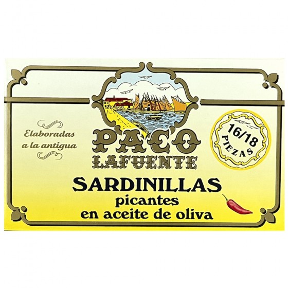 Sardinillas picantes en aceite de oliva 16-18 pzas. 125 g