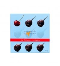 Cerezas rellenas de armagnac y recubiertas con chocolate negro 110 g