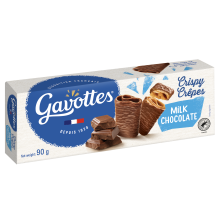 Crepes finos y crujientes recubiertos de chocolate con leche 90 g
