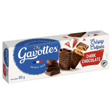 Crepes finos y crujientes recubiertos de chocolate negro 90 g