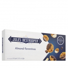 Florentinas de almendras parcialmente recubiertas de tres chocolates y caramelo  100 g
